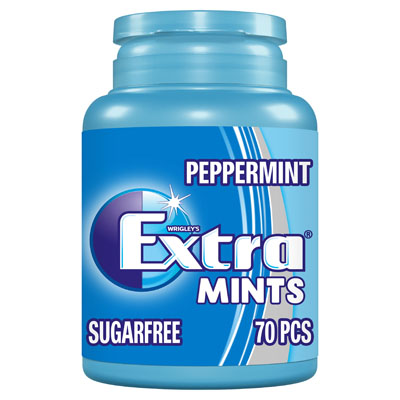 Wrigleys Extra Mints Peppermint Sugar Free Bottle 70 Pieces