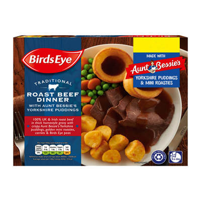 Birds Eye Traditional Roast Beef Dinner With Aunt Bessies Yorkshire Puddings