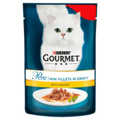 Gourmet Perle Cat Food Mini Fillets Chicken In Gravy