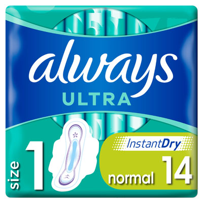 Always Ultra Normal Size 1 Towel Wings 14Pk