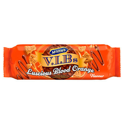 Mcvities V.i.bs Luscious Blood Orange Flavour Caramel Chocolate Digestive Biscuits