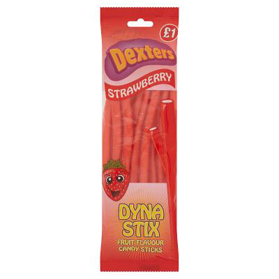 Dexters Dyna Stix Strawberry Fruit Flavour Candy Sticks