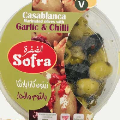 Sofra Marinated Garlic & Chilli Casablanca Olives