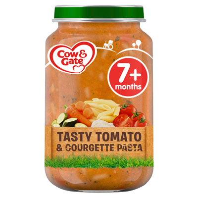 Cow and Gate Tasty Tomato & Courgette Pasta Baby Food Jar 7+ months