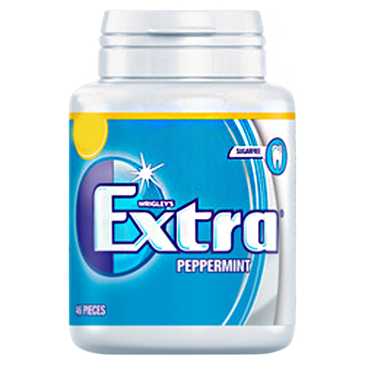 Extra Peppermint Chewing Gum Sugar Free Bottle 46pk