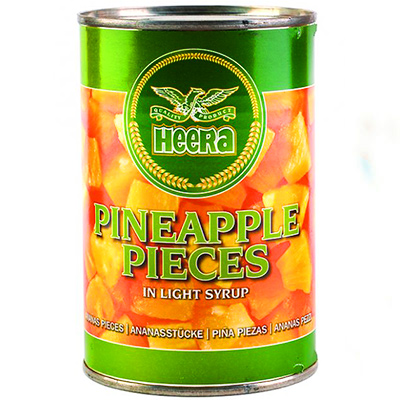 Heera pineapple pieces in light syrup