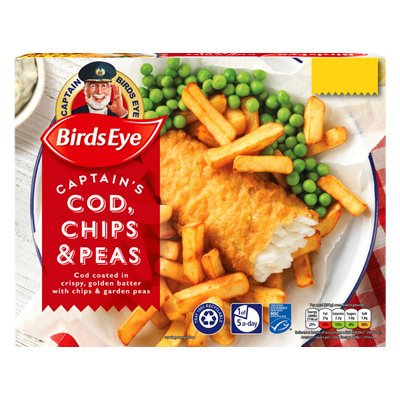 Birds Eye Captains Cod, Chips & Peas