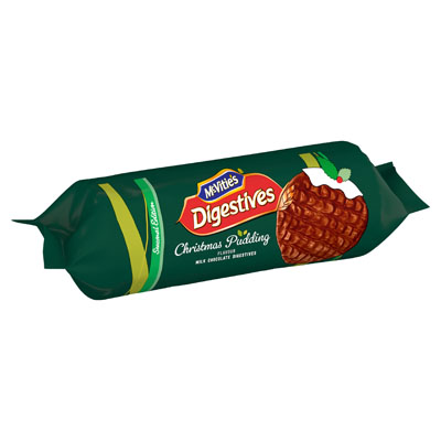 Mcvities Digestives Christmas Pudding Milk Chocolate Biscuits