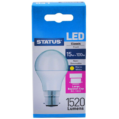 Status Led Bayonet Cap Warm White Bulb 100w