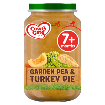 Cow  and Gate Garden Pea & Turkey Pie Baby Food Jar 7+ months