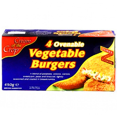 Cream of the crop vegetable burgers 4pcs