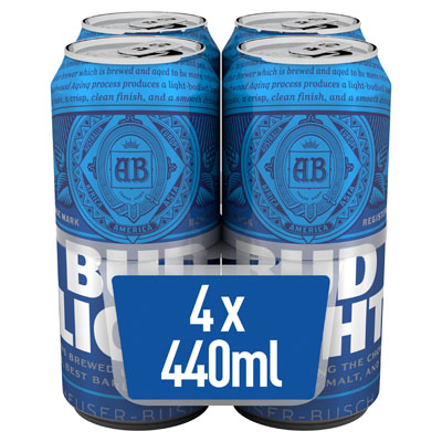 Bud Light Lager Beer Cans