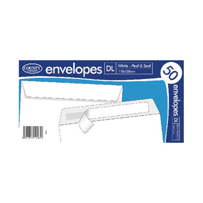 Comet DL White Wide Self-Seal Envelope