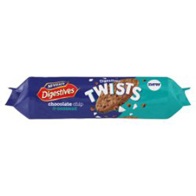 Mcvities Digestives Twists Chocolate Chip And Coconut