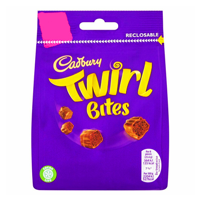 Cadbury Twirl Bites Chocolate Bag