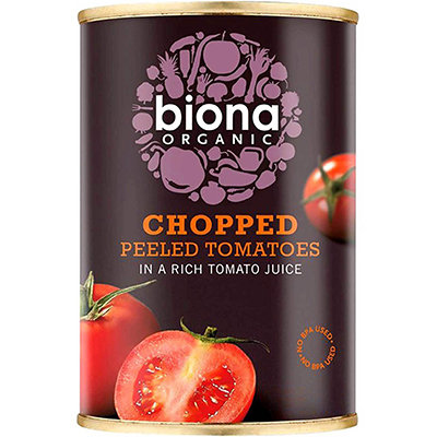 Biona chopped peeled tomatoes