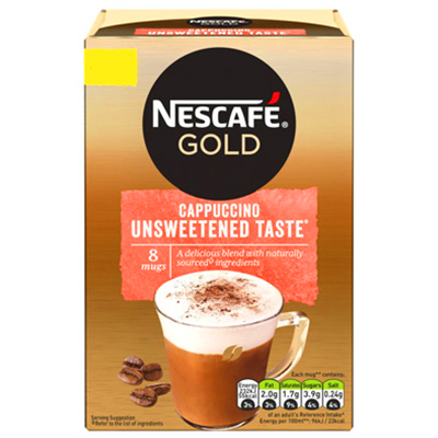 Nescafe Gold Cappuccino Unsweetened Instant Coffee 8 Sachets