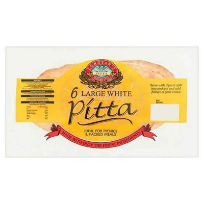 Eghoyans Bakery Ltd 6 Large White Pitta