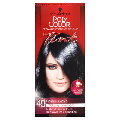 Schwarzkopf Poly Color Permanent Cream Colour Tint Raven Black 49