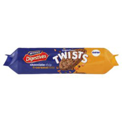 Mcvities Digestives Twists Chocolate Chip And Caramel Bits