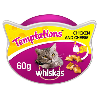 Whiskas Temptations Adult 1+ Cat Treats Chicken & Cheese