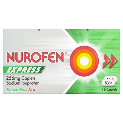 Nurofen Express 256mg Sodium Ibuprofen Caplets