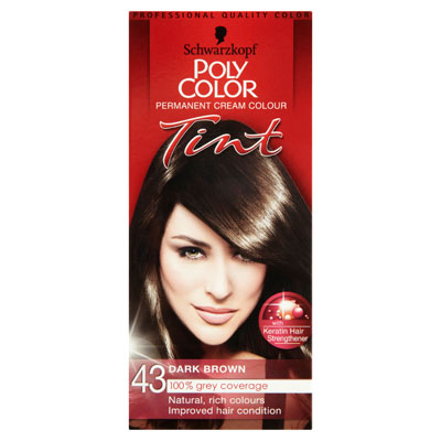 Schwarzkopf Poly Color Permanent Cream Colour Tint Dark Brown 43