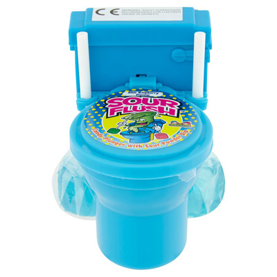 Sour Flush Candy Plunger With Sour Powder Dip Blue Raspberry Flavour