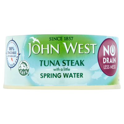 John West No Drain Tuna Steak With A Little Spring Water