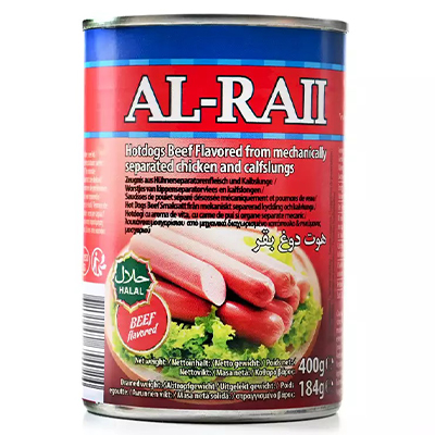 Al-raii Hotdogs Beef Flavored From Mechanically Separated Chicken & Calfs Lungs