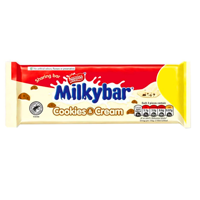 Milkybar Cookies And Cream White Chocolate Sharing Bar