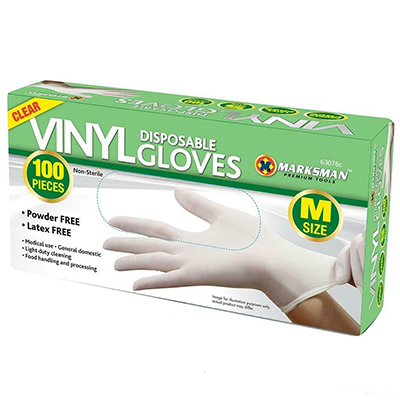 Marksman Vinyl Disposable Gloves  Medium