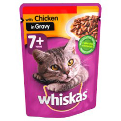 Whiskas Chicken In Gravy Wet Senior Cat Food Pouch