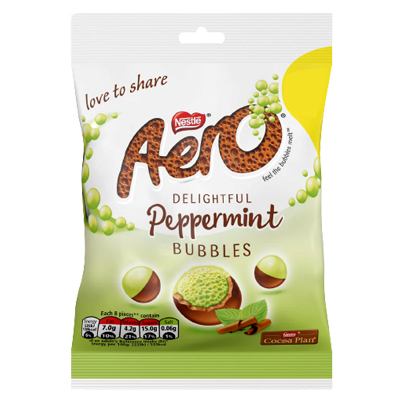 Aero Bubbles Peppermint Mint Chocolate Bag