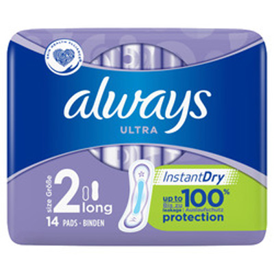 Always Ultra Long Size 2 Sanitary Towels 14pk