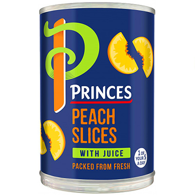 Princes peach slices with juice