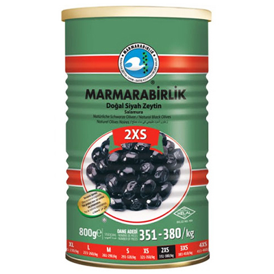 Marmarabirlik Natural Black Olives 2xs