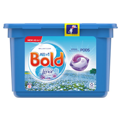 Bold All-in-1 Pods Washing Liquid Capsules Spring Awakening 15 Washes