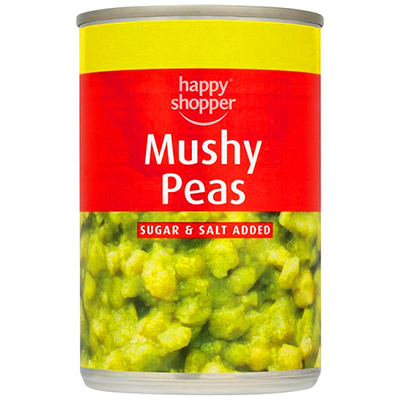 Happy shopper mushy peas