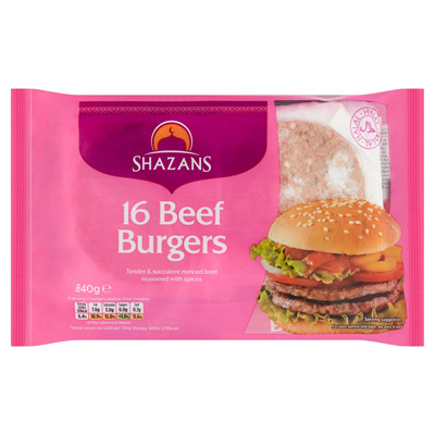 Shazans Beef Burgers 16pcs