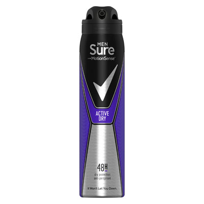 Sure Men Active Dry Aerosol Anti-perspirant Deodorant