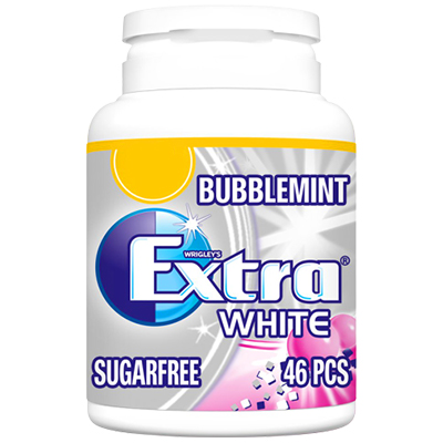 Wrigleys Extra White Bubblemint Sugarfree Chewing Gum 46 Pieces