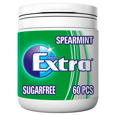 Wrigleys Extra Bottle Spearmint 60pk