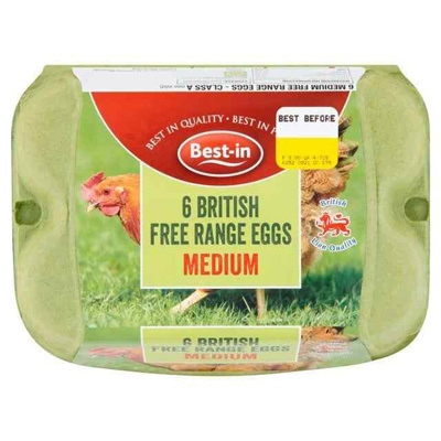 Best-in British Free Range Eggs Medium 6pk