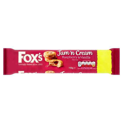 Foxs Jam N Cream Raspberry & Vanilla